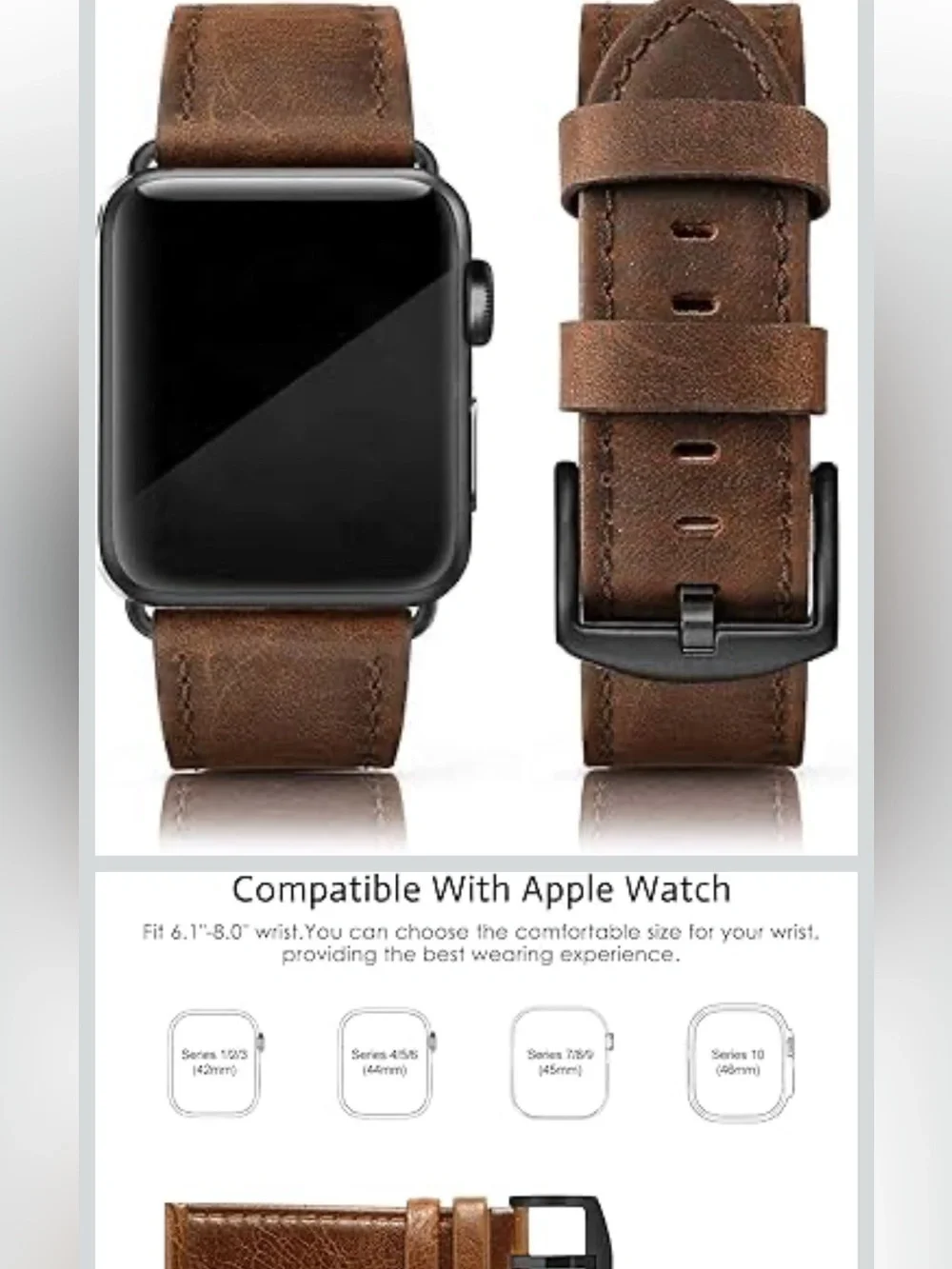 Smartwatch Band Genuine Leather Men’s - BROWN